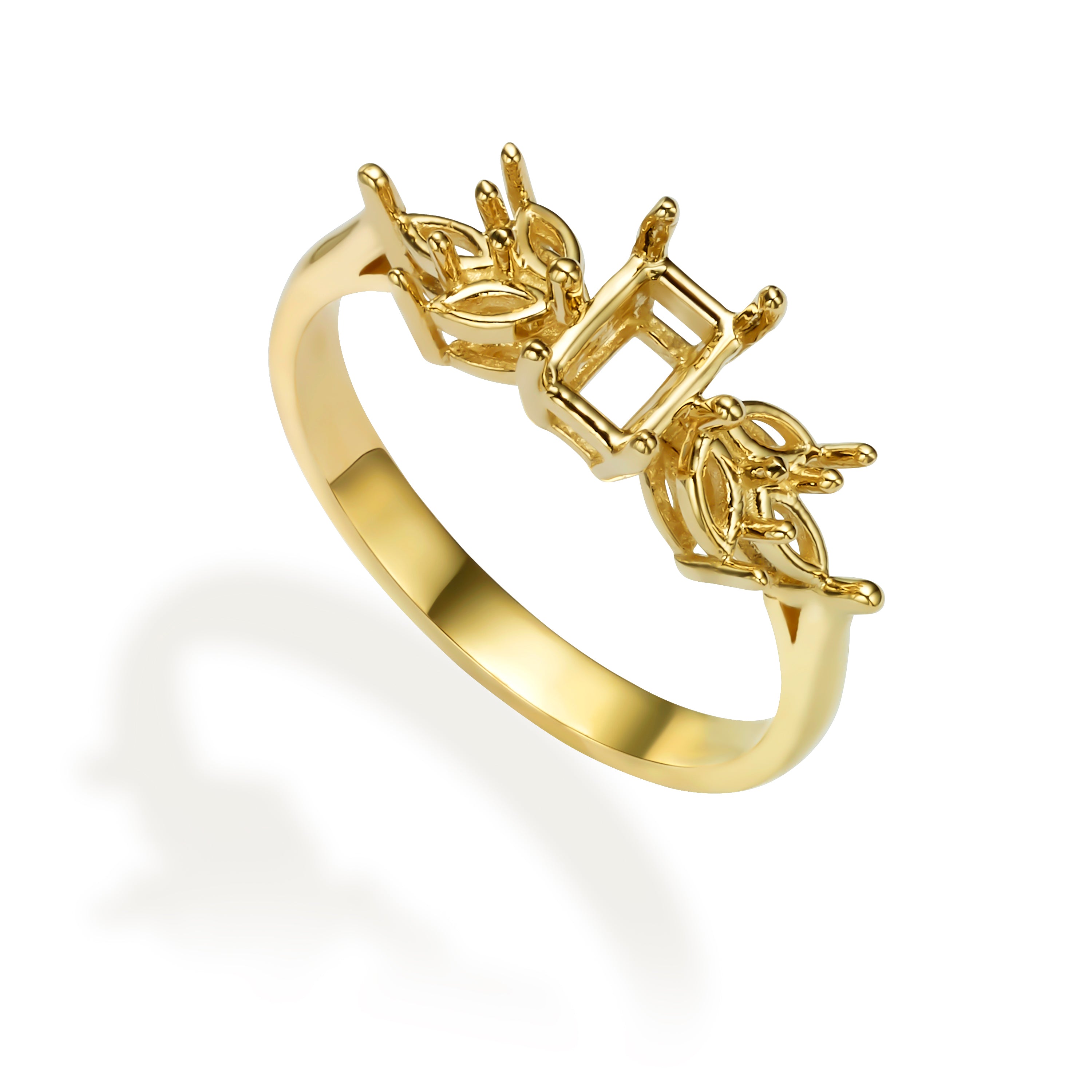 טבעת לשיבוץ אמרלד ומרקיזות