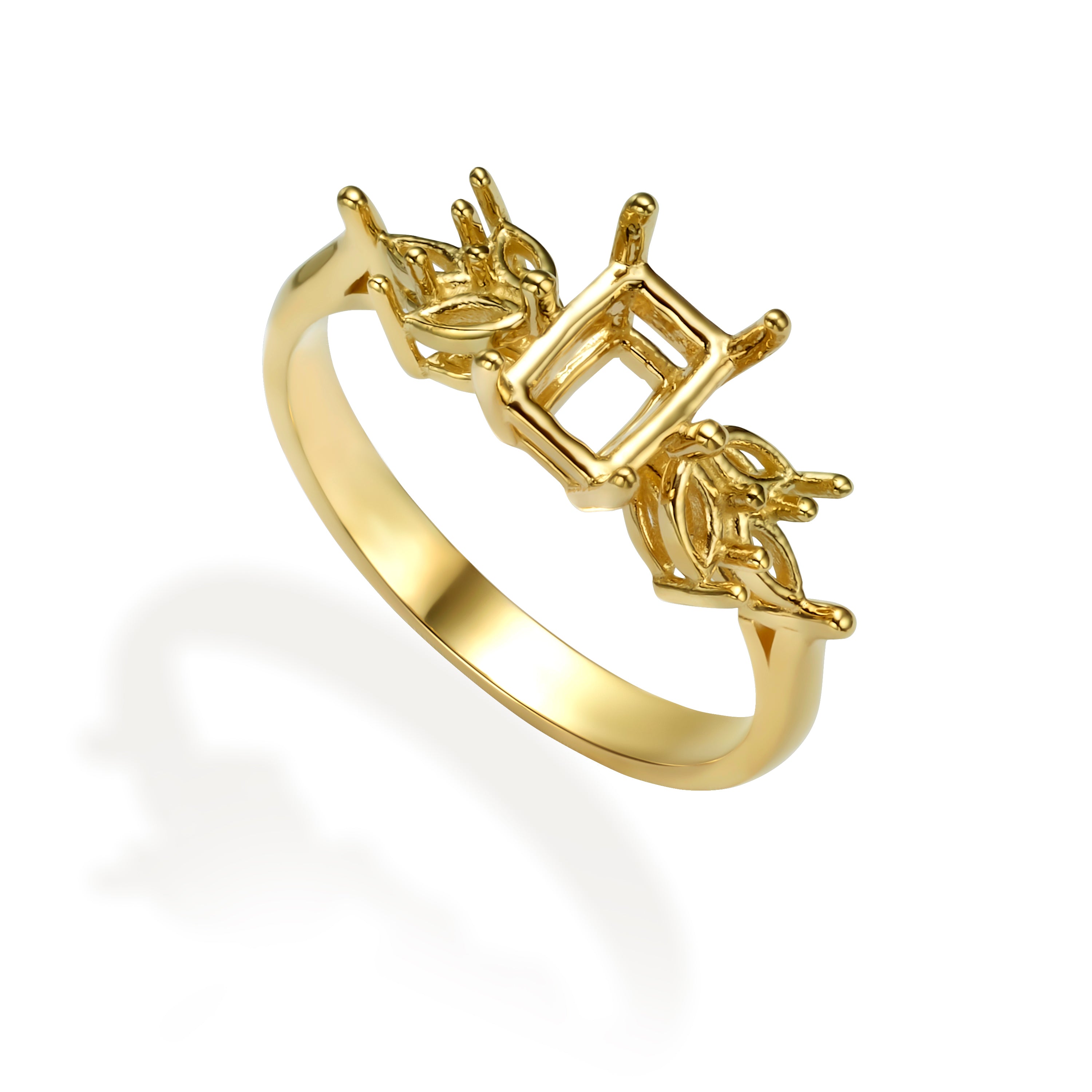 טבעת לשיבוץ אמרלד ומרקיזות