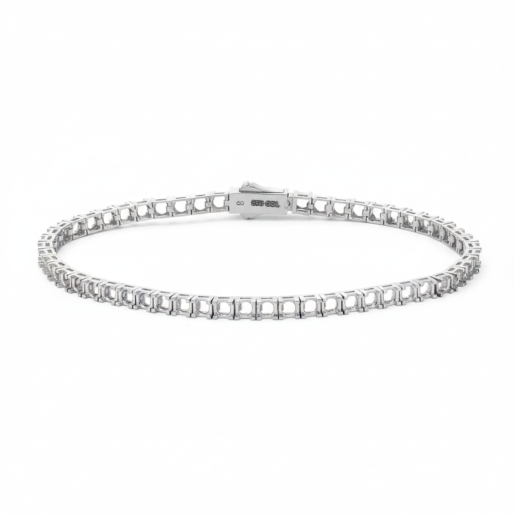 צמיד טניס שיניים מרובע