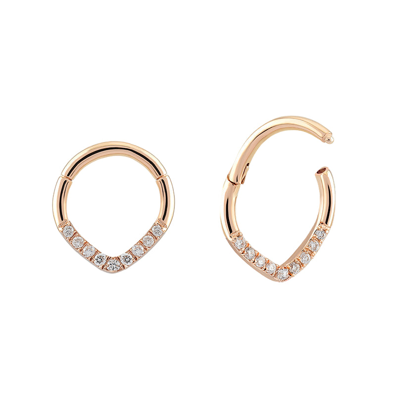 פירסינג חישוק מחודד עם זירקונים